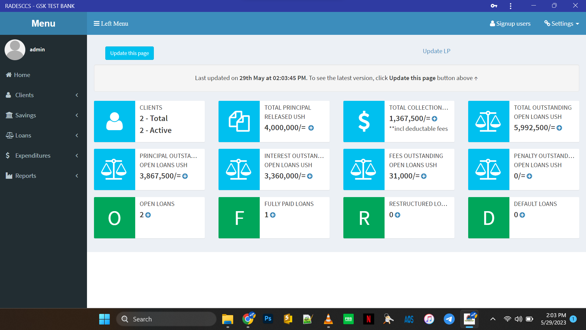 Finance Institution MIS Screenshot 2